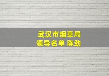 武汉市烟草局领导名单 陈劲